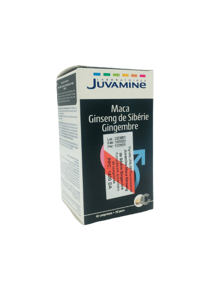 Juvamine Maca – Ginseng de Sibérie – Gingembre 40 comprimés
